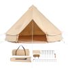 Canvas Bell Tent, 4 Seasons 6 m/19.68 ft Yurt Tent, Canvas Tent for Camping with Stove Jack, Breathable Tent Holds up to 10 People