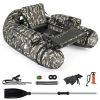Inflatable Float Tube with Fish Ruler Rod Holder and Storage Pockets