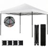 10 x 10 ft Pop Up Canopy Tent with One Push Setup, Outdoor Portable Instant Canopy Shelter w/ Roller Bag, White