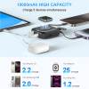 10000mAh Wireless Power Bank with Built-in USB-C & Lightning Cables, Black Portable Charger for Watch, Phone 16/15/14, Galaxy & AirPods