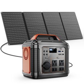 Powerbank 300w Portable Power Station with 60w Solar Panel for Camping Solar Generator 296Wh 80000mAh Lithium Battery
