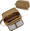 Tactical Toiletry Travel Bag for Men, Dopp Kit Shaving Organizer Case for Toiletries, Shower and Grooming Care Accessories, Khaki(Empty Bag Only