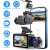 3 Channel Dash Cam for Cars, 1080P Full HD Front Camera (140° Wide View) with 480P Interior & Rear Cameras, 360° Vehicle Protection