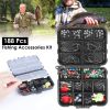 188PCS Fishing Accessory Kit - Includes Hooks, Sinker Weights, Lures, Swivels & More