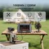 1200W Portable Power Station, 1008Wh | 1200W LiFePO4 Safety Battery Pack, LED Light | 960W Fast Charging | Smart Display | Smart Temperature Control