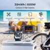 600W | 384Wh (1200W Surge) LiFePO4 Portable Solar Generator Power Station Safety Battery Pack