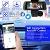 1080P FHD 3 Channel WiFi Dash Cam 170° Wide Angle Triple Car Camera With IR Night G-Sensor Motion Detection Loop Recording App Control Support 128G Ma