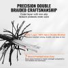 Braided Nylon Cord, 3/16 inch by 250 feet, 32-Strand Design, 720 LBS Tensile Strength, Multi-Purpose Black Rope for Outdoor, Tree Work, Hiking