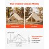 Oxford Bell Tent, 4 Seasons 9.84 ft Yurt Tent for Camping with Stove Jack, Waterproof Breathable Holds up to 3 People with Zipped Detachable Floor