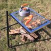 Rotating Campfire Grill,Fire Pit Grill,Heavy Duty Steel Grill,360° Adjustable Open Fire Outdoor Cooking Equipment