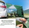 Portable SUV Side Awning with Removable Privacy Wall - Quick Setup Vehicle Shelter, Heavy-Duty Large Shade Cover, Universal Fit for Camping, Jeep, Van