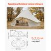 Canvas Bell Tent, 4 Seasons 19.7 x 13.12 x 10.17 ft Yurt Tent for Camping with Stove Jack, Poly-Cotton Canvas Breathable Holds up to 12 People