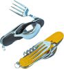 6-in-1 Multi-Function Camping Utensil Flatware Set Detachable Spoon Fork Knife Combo Mess Kit with Carrying Pouch