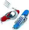 6-in-1 Multi-Function Camping Utensil Flatware Set Detachable Spoon Fork Knife Combo Mess Kit with Carrying Pouch
