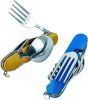 6-in-1 Multi-Function Camping Utensil Flatware Set Detachable Spoon Fork Knife Combo Mess Kit with Carrying Pouch