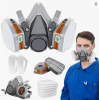 15in1 Respirator Half Face Gas Mask Safety Protect Painters Respirator with 8 extra filter cottons