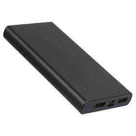 1Pc 20000mAh Power Bank Portable External Battery Pack Phone Charger With Dual USB Output Type C Micro USB Input (Option: Black)