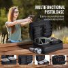 Range Bag for 2 Pistols, Tactical Gun Bag with 2 Built-in Removable Pistol Bags & 6 Detachable Magazines, Gun Range Bag for Outdoor Hunting Shooting