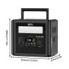 2000W Portable Power Station, 1536Wh LiFePO4 Battery Pack with 4000W Surge, AC Fast Charge,1.5H Full charged, LED Flashlight - Solar Generator for RV