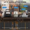 2000W Portable Power Station, 1536Wh LiFePO4 Battery Pack with 4000W Surge, AC Fast Charge,1.5H Full charged, LED Flashlight - Solar Generator for RV